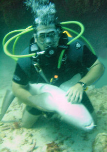 Randy with a shark - Belize 2006