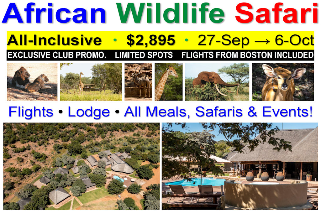 Africa Wildlife Safari - All-Inclusive - 27 Sep. - 6 Oct. 2022 - $1,995