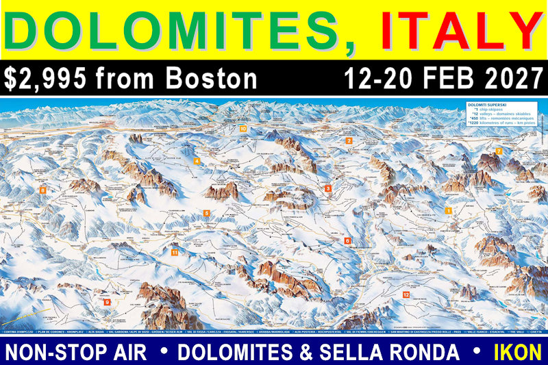 Dolomite Mountains & Sella Ronda, Italy: February 12-20, 2027